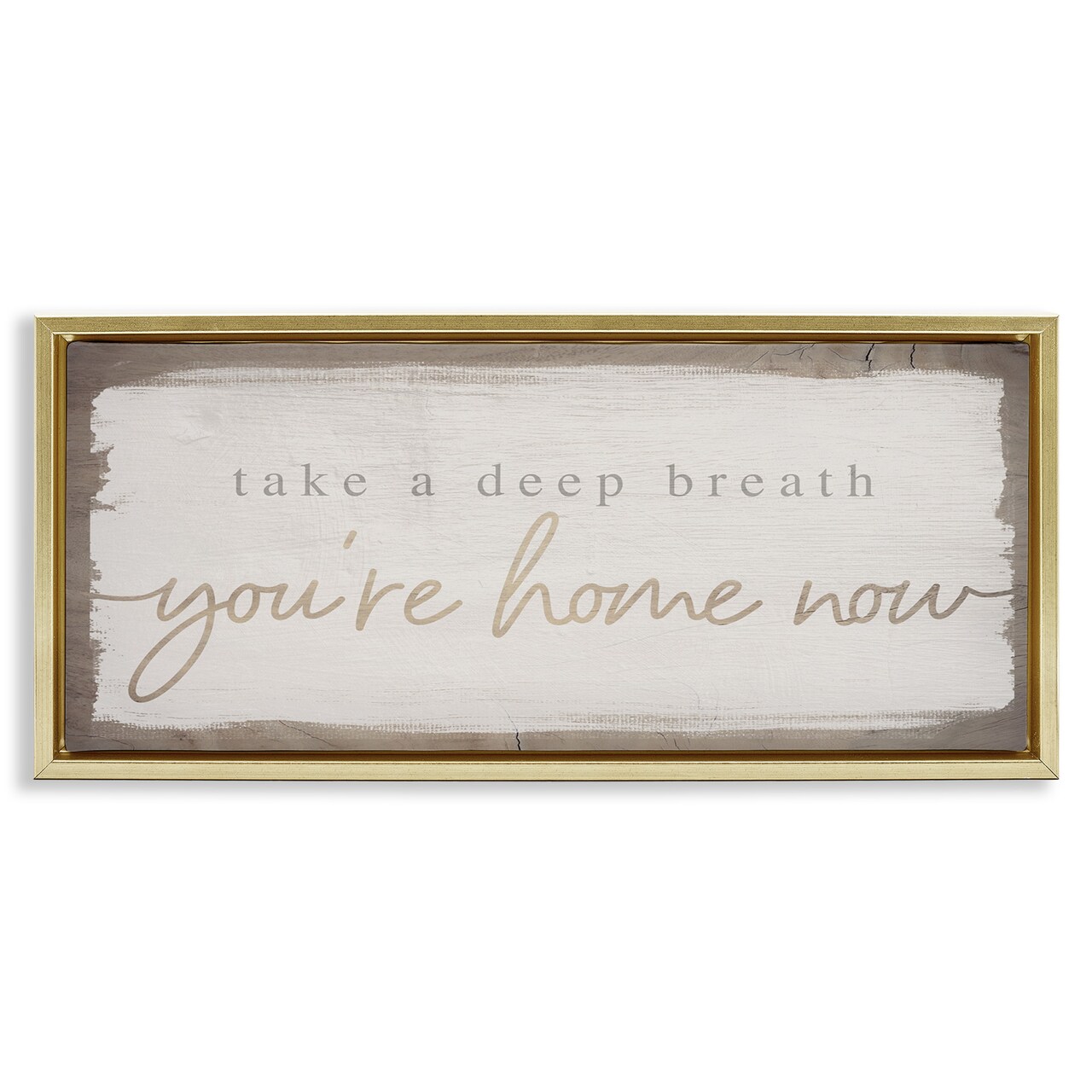 Stupell Industries You're Home Now Weathered Chic Framed Floater Canvas Wall Art